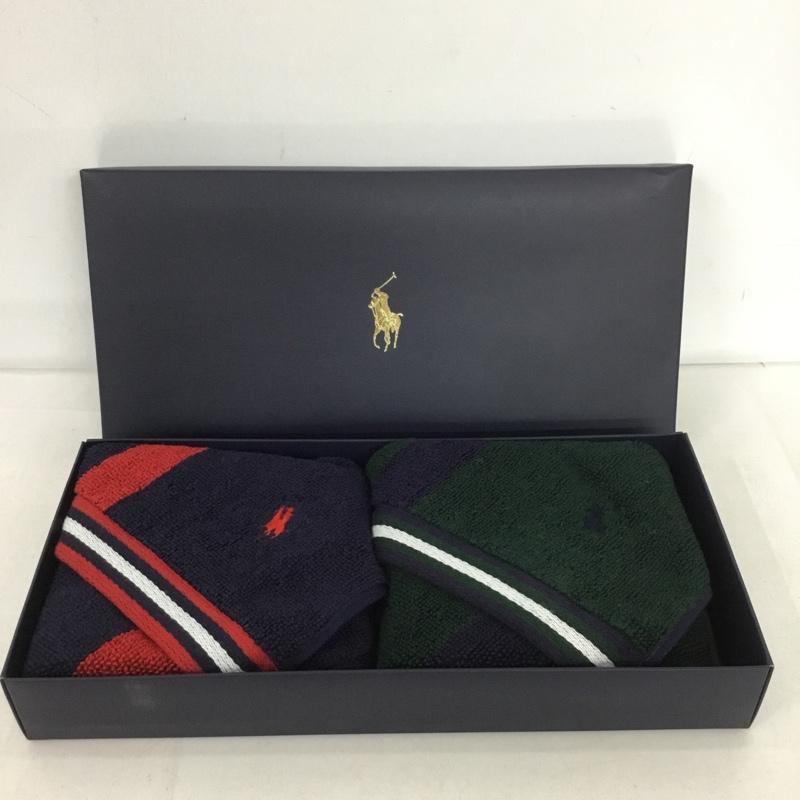 ラルフローレン RALPHLAUREN ファッション小物 ファッション小物 5173-350070-49 ウォッシュタオル 2枚セット ワンポイント 赤 / レッド / X 緑 / グリーン / X 紺 / ネイビー /  メンズ USED 古着 中古 10150192