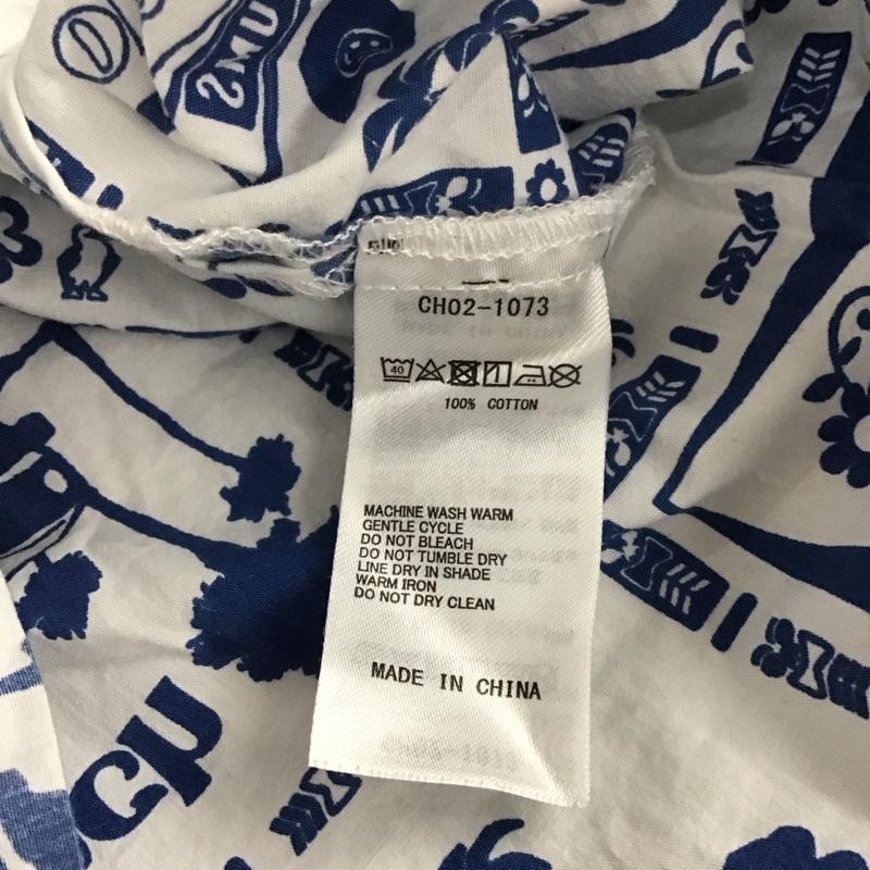 チャムス CHUMS シャツ、ブラウス 半袖 CH02-1073 アロハシャツ コットン L 総柄 白 / ホワイト / X 緑 / グリーン /  メンズ USED 古着 中古 10108179