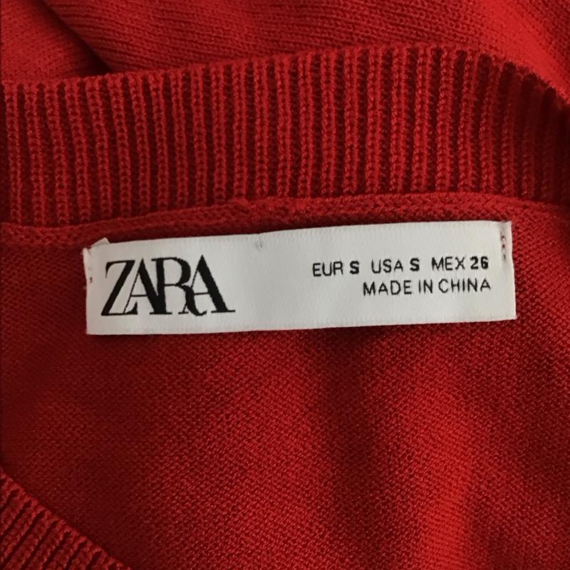 ザラ ZARA ワンピース ロングスカート 5536 130 600 長袖 ニットワンピース S 無地 赤 / レッド /  レディース USED 古着 中古 10119610