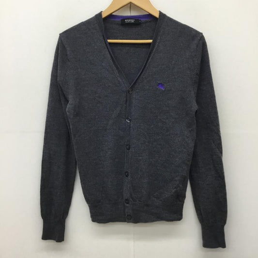バーバリーブラックレーベル BURBERRY BLACK LABEL カーディガン 長袖 2 ロゴ、文字 灰 / グレー /  メンズ USED 古着 中古 10135989