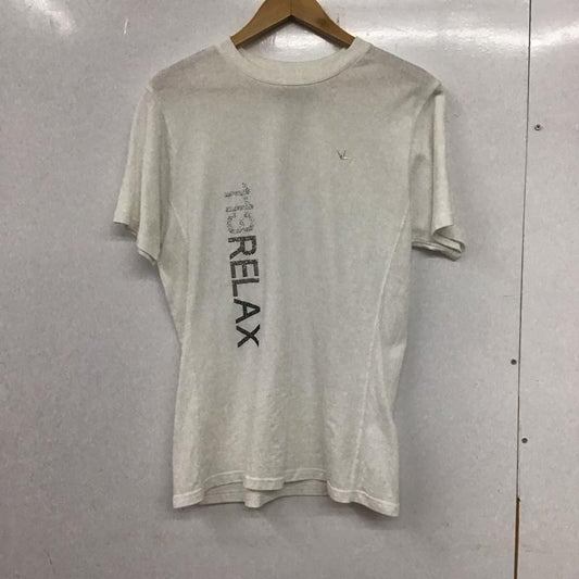 ウノピュウノウグァーレトレリラックス 1piu1uguale3 RELAX Tシャツ 半袖 UST-23019 ラインストーングラデーションロゴ半袖Tシャツ M ロゴ、文字 白 / ホワイト /  メンズ USED 古着 中古 10134843