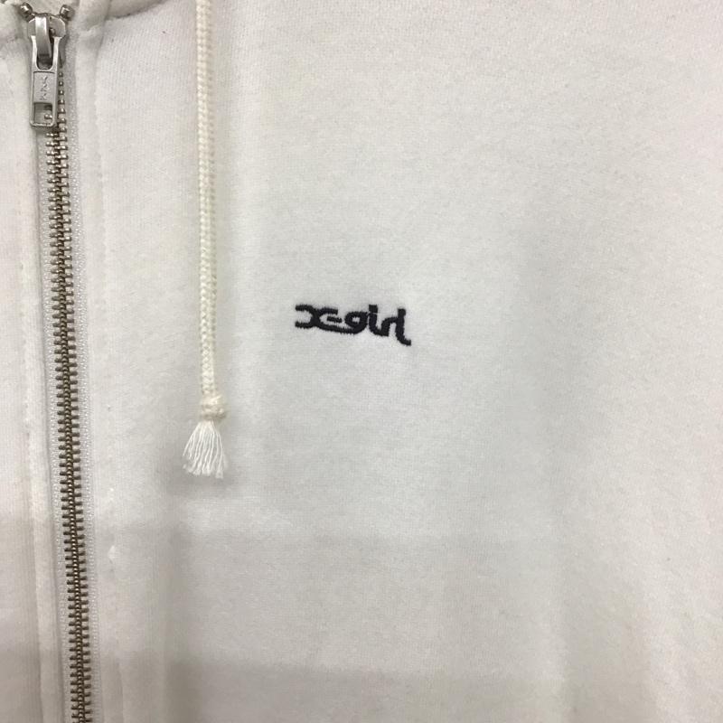 エックスガール X-girl パーカー 長袖 無地 白 / ホワイト /  レディース USED 古着 中古 10140014