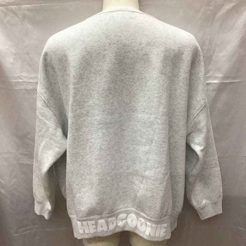 ヘッドグーニー HEADGOONIE トレーナー 長袖 長袖トレーナー スウェット クルーネック リブスウェットカットソー L 無地 灰 / グレー /  メンズ USED 古着 中古 10113173