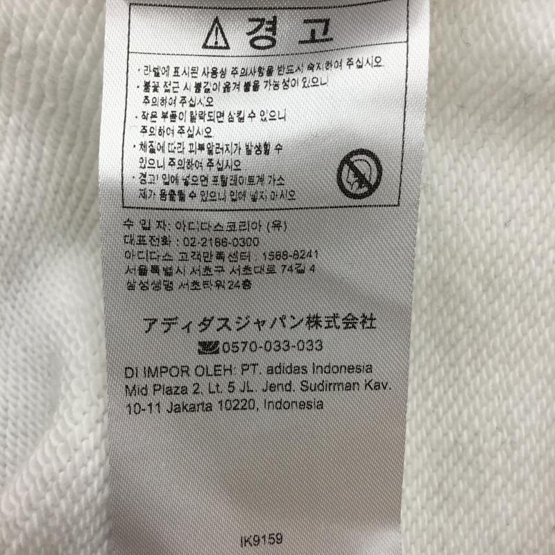 アディダス adidas トレーナー 長袖 IK9159 L ロゴ、文字 白 / ホワイト / X 黒 / ブラック /  メンズ USED 古着 中古 10143951