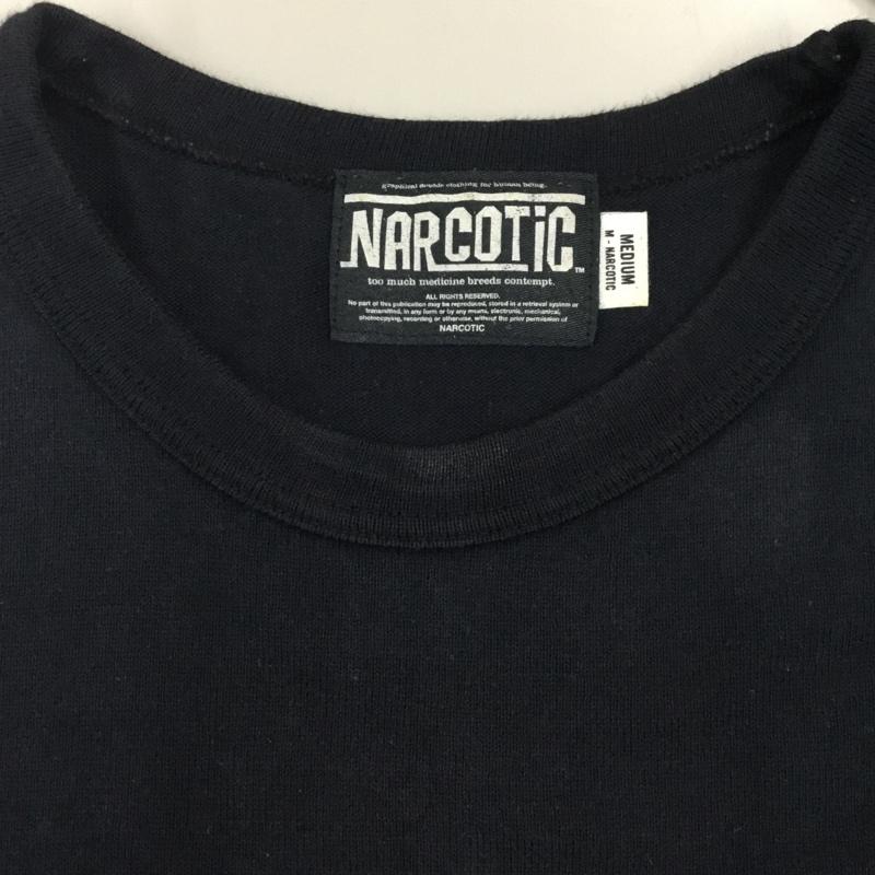 ナーコティック NARCOTIC カットソー 長袖 長袖カットソー クルーネックカットソー ロングスリーブカットソー プリントTシャツ M プリント 黒 / ブラック /  メンズ USED 古着 中古 10122258