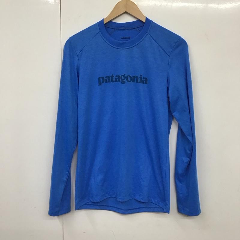 パタゴニア patagonia カットソー 長袖 長袖カットソー 無地カットソー クルーネック XS ロゴ、文字 青 / ブルー /  メンズ USED 古着 中古 10131115
