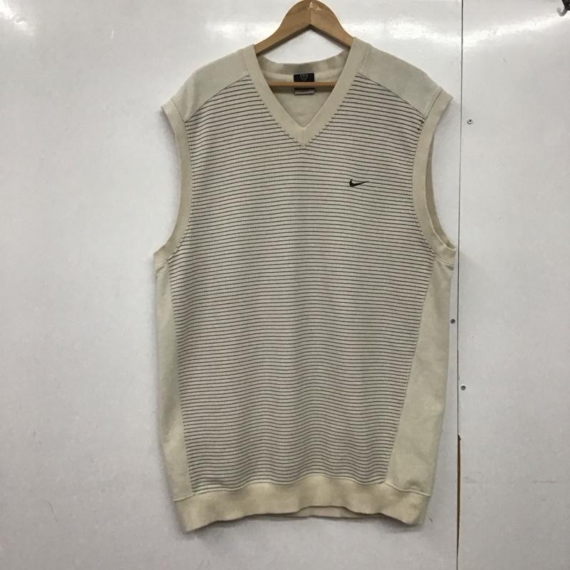 ナイキ NIKE ベスト ベスト プルオーバーニットベスト Vネック XL ロゴ、文字 灰 / グレー /  メンズ USED 古着 中古 10141850