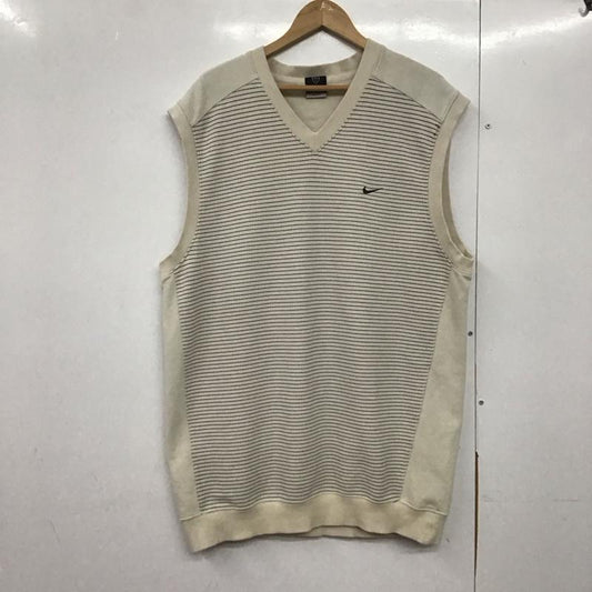 ナイキ NIKE ベスト ベスト プルオーバーニットベスト Vネック XL ロゴ、文字 灰 / グレー /  メンズ USED 古着 中古 10141850