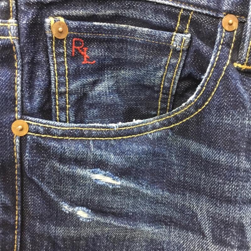 ポロラルフローレン POLO RALPH LAUREN パンツ デニム、ジーンズ 41381 W33 L32 33インチ ダメージ加工 インディゴ / インディゴ /  メンズ USED 古着 中古 10111391