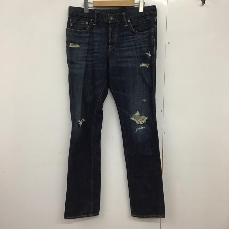 アバクロンビーアンドフィッチ ABERCROMBIE&FITCH パンツ デニム、ジーンズ デニムパンツ スリムパンツ カジュアルパンツ 33インチ 無地 インディゴ / インディゴ /  メンズ USED 古着 中古 10141823