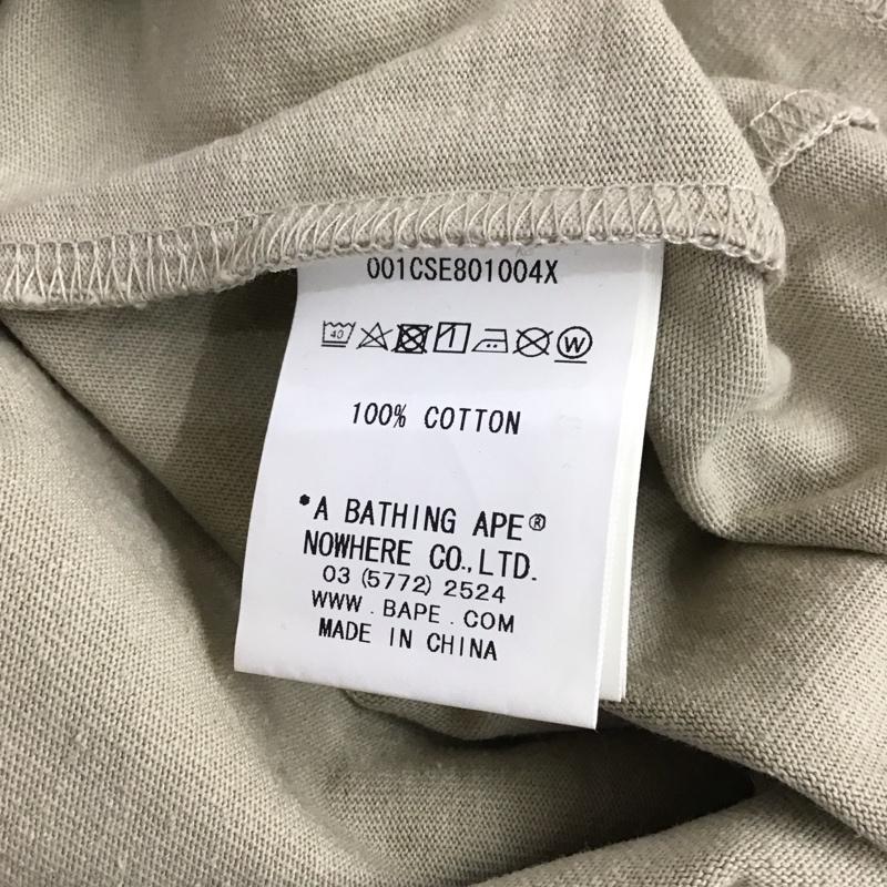 アベイシングエイプ A BATHING APE Tシャツ 半袖 半袖カットソー プリントTシャツ クルーネックカットソー L ロゴ、文字 ベージュ / ベージュ /  メンズ USED 古着 中古 10112708