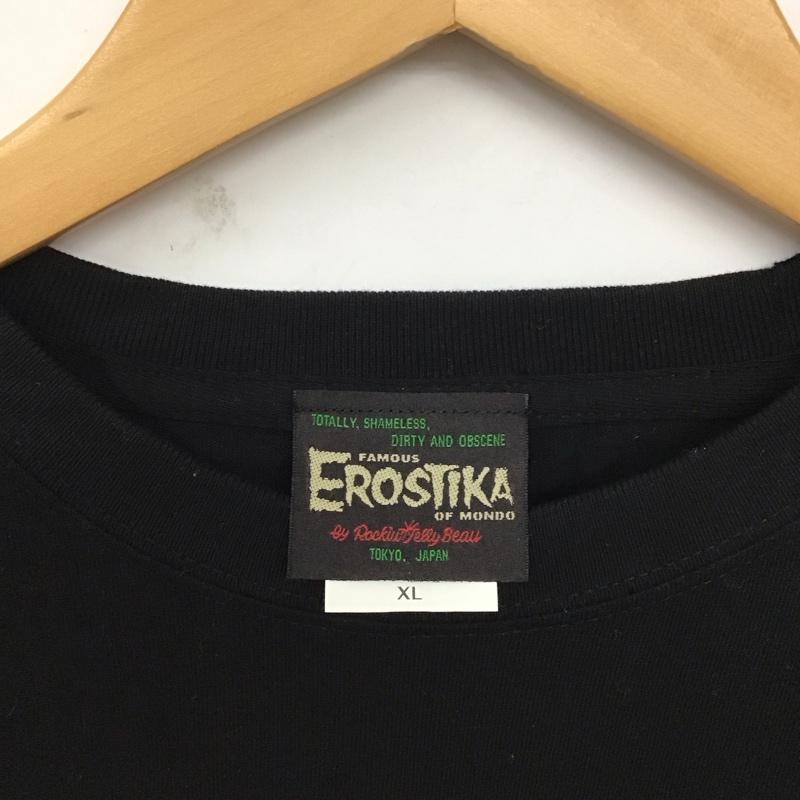 エロスティカ EROSTiKA Tシャツ 半袖 XL ロゴ、文字 X プリント 黒 / ブラック /  メンズ USED 古着 中古 10129933