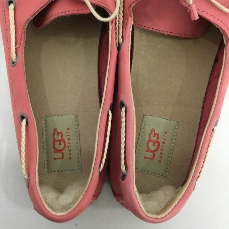 アグ UGG カジュアルシューズ カジュアルシューズ 1004110A デッキシューズ 25cm 25.0cm ロゴ、文字 桃 / ピンク /  レディース USED 古着 中古 10148401