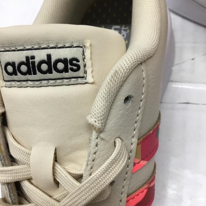 アディダス adidas スニーカー スニーカー FW6659 グランドコート LEA W 23.5cm 23.5cm ロゴ、文字 ベージュ / ベージュ / X 白 / ホワイト /  レディース USED 古着 中古 10110608