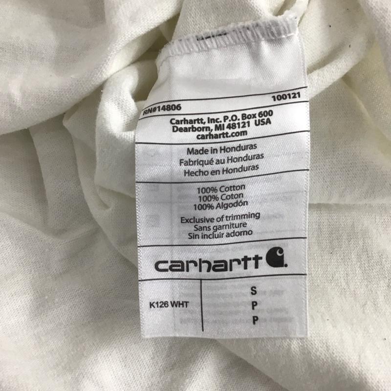 カーハート Carhartt カットソー 長袖 長袖カットソー プリントカットソー クルーネック S ロゴ、文字 白 / ホワイト /  メンズ USED 古着 中古 10141677