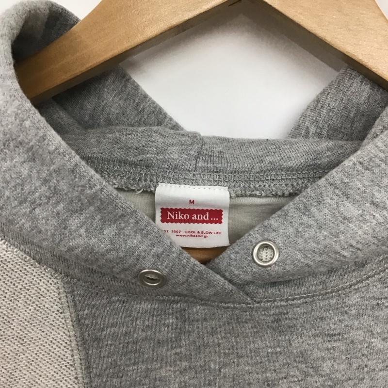 ニコアンド niko and... パーカー 長袖 長袖パーカー プルオーバーパーカー スウェット M ロゴ、文字 灰 / グレー /  レディース USED 古着 中古 10145078