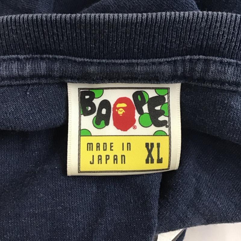 アベイシングエイプ A BATHING APE Tシャツ 半袖 マイロ 王冠 XL プリント 紺 / ネイビー /  メンズ USED 古着 中古 10116332