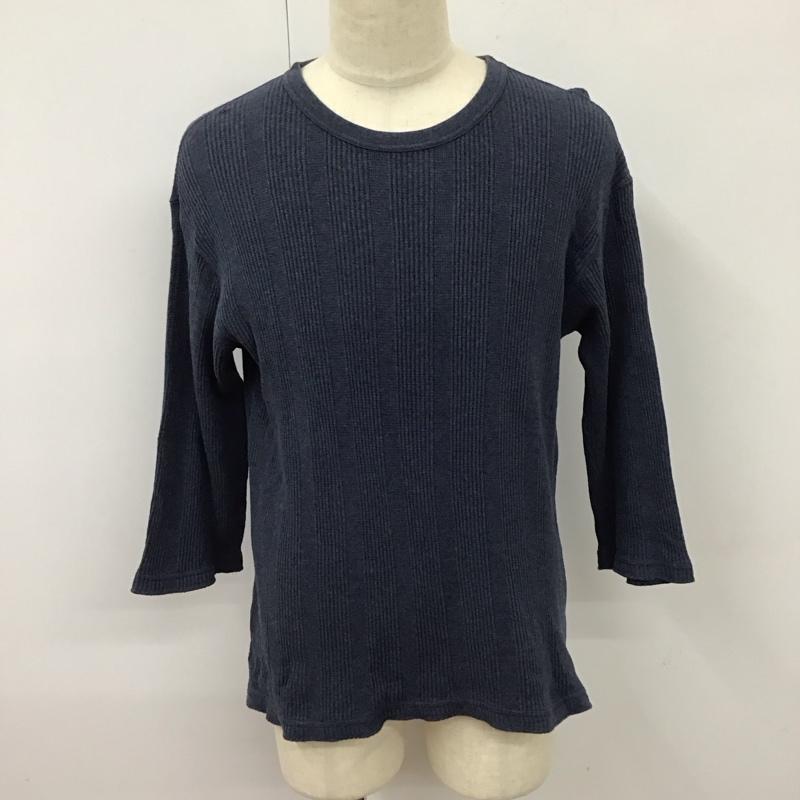 グリーンレーベルリラクシング green label relaxing カットソー 七分袖 3217-199-4649 リブ クルーネック M  紺 / ネイビー /  メンズ USED 古着 中古 10118337