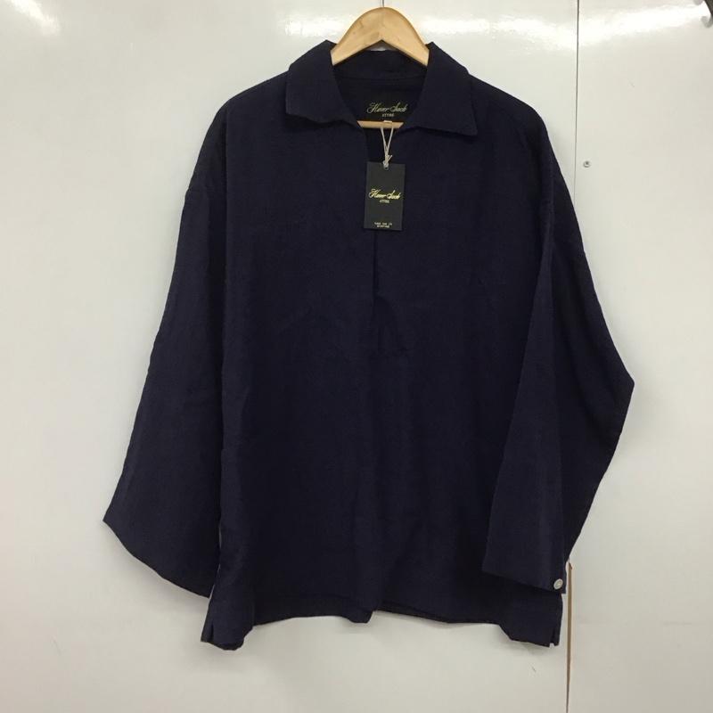 ハバーザック HAVERSACK シャツ、ブラウス 長袖 L 無地 紺 / ネイビー /  レディース USED 古着 中古 10142197