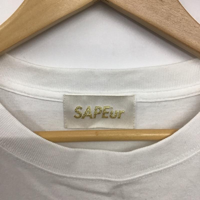 サプール SAPEur Tシャツ 半袖 半袖カットソー プリントTシャツ クルーネックカットソー プリント 白 / ホワイト /  メンズ USED 古着 中古 10148381