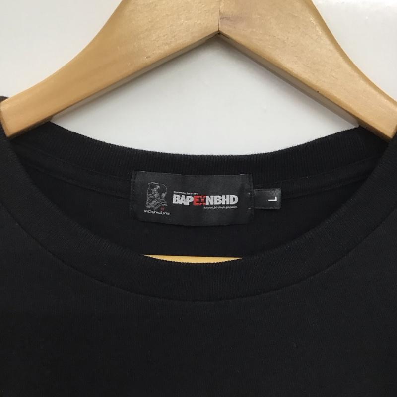 アベイシングエイプ A BATHING APE カットソー 長袖 長袖カットソー プリントカットソー クルーネック L プリント 黒 / ブラック /  メンズ USED 古着 中古 10142388