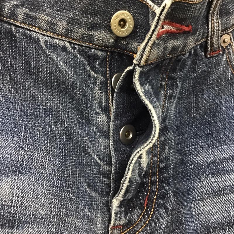 バーバリーブラックレーベル BURBERRY BLACK LABEL パンツ デニム、ジーンズ デニムパンツ ストレートパンツ ワイドパンツ カジュアルパンツ 無地 インディゴ / インディゴ /  メンズ USED 古着 中古 10120045