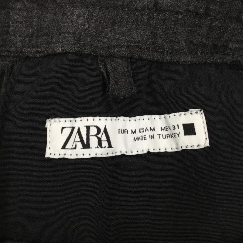 ザラ ZARA パンツ スラックス 6861/430/801 ワイドパンツ リラックスパンツ　カジュアルパンツ M 総柄 チャコールグレー / チャコールグレー /  メンズ USED 古着 中古 10121960