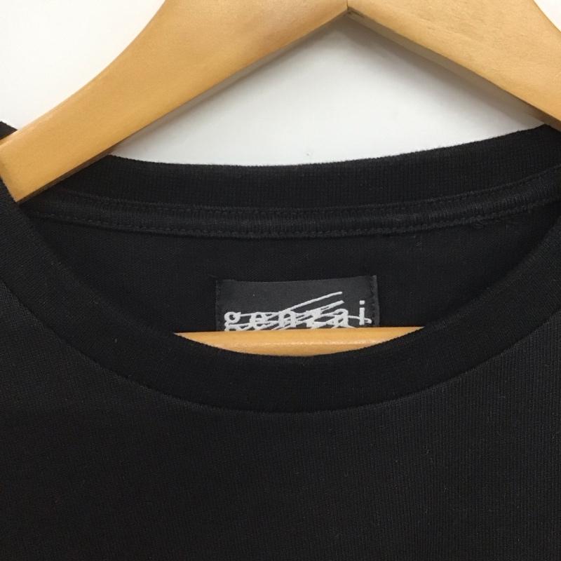ゲンザイ genzai Tシャツ 半袖 半袖カットソー プリントTシャツ クルーネックカットソー L ロゴ、文字 黒 / ブラック /  メンズ USED 古着 中古 10146210