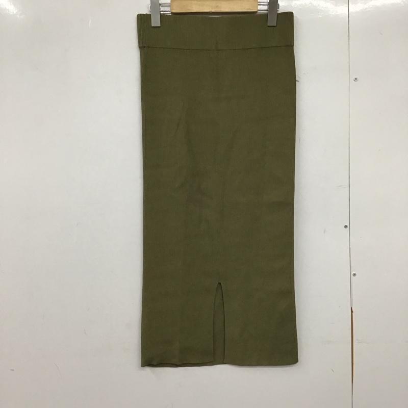 ザラ ZARA スカート ロングスカート タイトスカート L 無地 カーキ / カーキ /  レディース USED 古着 中古 10150502