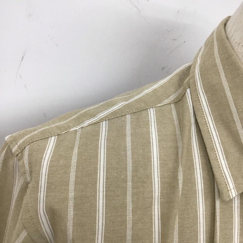 ナノユニバース nano・universe シャツ、ブラウス 長袖 668-3220213 ユースフルレギュラーカラーシャツ M ストライプ ベージュ / ベージュ / X 白 / ホワイト /  メンズ USED 古着 中古 10112220