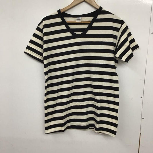 ワラワラ WallaWalla Tシャツ 半袖 半袖カットソー プリントTシャツ クルーネックカットソー M ボーダー柄 白 / ホワイト / X 黒 / ブラック /  メンズ USED 古着 中古 10137834