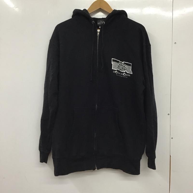 オールアラウンド ALLAROUND パーカー 長袖 長袖 XL ロゴ、文字 黒 / ブラック /  メンズ USED 古着 中古 10137236