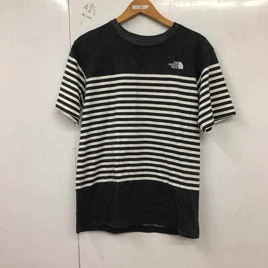 ザノースフェイス THE NORTH FACE Tシャツ 半袖 nt32137 Tシャツ プリントTシャツ 半袖カットソー L ボーダー柄 白 / ホワイト / X 灰 / グレー /  メンズ USED 古着 中古 10129887