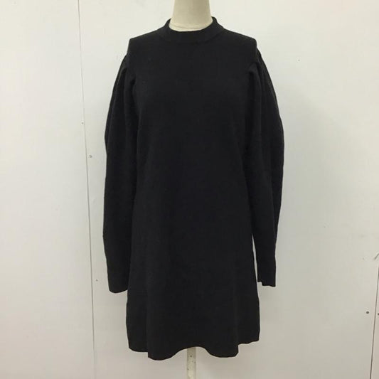 アズールバイマウジー AZUL BY MOUSSY ワンピース ミニスカート 250FSY73-124C ミニニットワンピース クルーネック M 無地 黒 / ブラック /  レディース USED 古着 中古 10117490