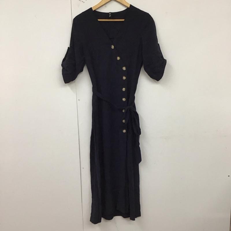 ザラ ZARA ワンピース ロングスカート M 無地 紺 / ネイビー /  レディース USED 古着 中古 10128874