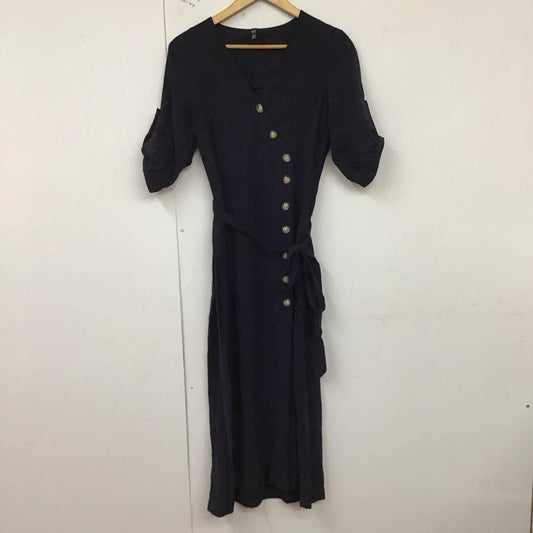 ザラ ZARA ワンピース ロングスカート M 無地 紺 / ネイビー /  レディース USED 古着 中古 10128874