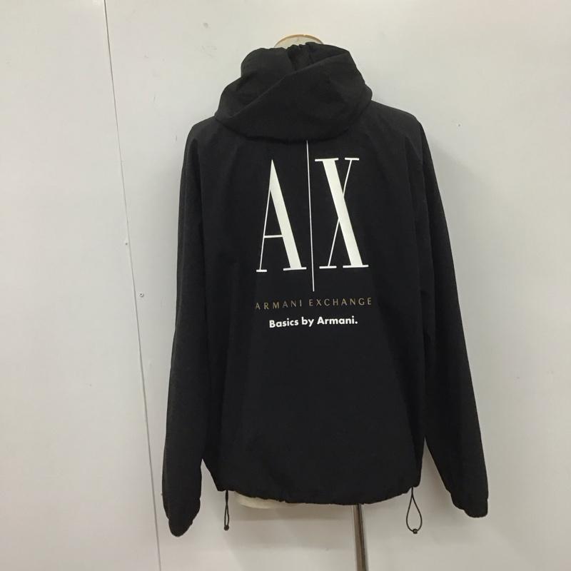 アルマーニエクスチェンジ A/X ARMANIEXCHANGE ジャケット、上着 ジャンパー、ブルゾン ジップアップジャケット ジャンパー ジャケット カジュアルジャケット L ロゴ、文字 黒 / ブラック /  メンズ USED 古着 中古 10107999