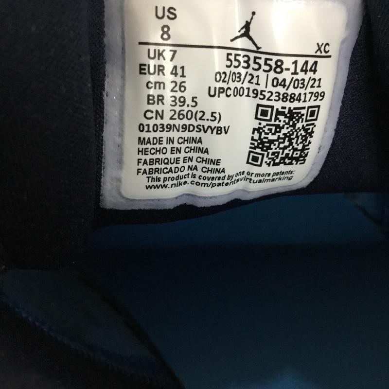 ナイキ NIKE スニーカー スニーカー 553558-144 AIR JORDAN 1 LOW 26cm 26.0cm ワンポイント 白 / ホワイト / X 青 / ブルー / X 紺 / ネイビー /  メンズ USED 古着 中古 10131814
