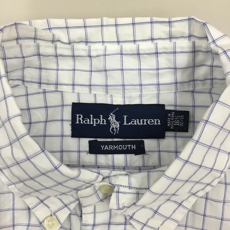 ラルフローレン RALPHLAUREN シャツ、ブラウス 長袖 長袖シャツ チェックシャツ カラーシャツ 長袖カットソー チェック 白 / ホワイト / X 青 / ブルー /  メンズ USED 古着 中古 10113321