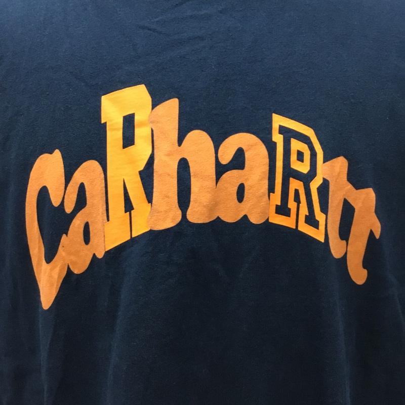 カーハート Carhartt Tシャツ 半袖 半袖カットソー プリントTシャツ クルーネックカットソー XL プリント 紺 / ネイビー /  メンズ USED 古着 中古 10120479