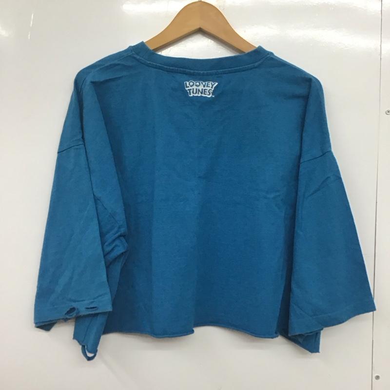 古着 USED Tシャツ 半袖 LOONEY TUNES ショート丈 リメイク LL キャラクター 青 / ブルー /  レディース USED 古着 中古 10147735