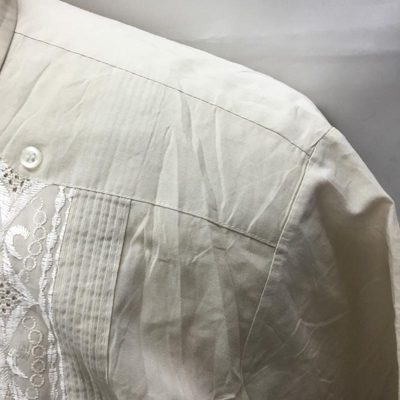 古着 USED シャツ、ブラウス 半袖 L 無地 ベージュ / ベージュ /  メンズ USED 古着 中古 10106296