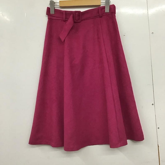 ナチュラルビューティーベーシック NATURAL BEAUTY BASIC スカート ひざ丈スカート M 無地 桃 / ピンク /  レディース USED 古着 中古 10150837