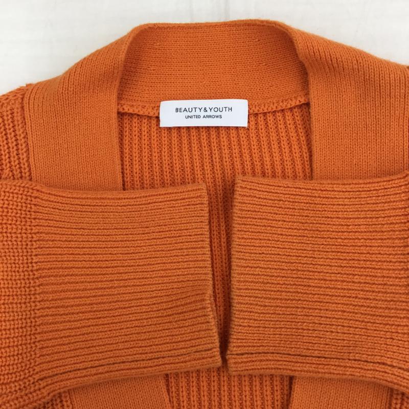 ビューティアンドユースユナイテッドアローズ BEAUTY&YOUTH UNITED ARROWS カーディガン 長袖 1628-199-0878 畦ニット FREE 無地 橙 / オレンジ /  レディース USED 古着 中古 10141343