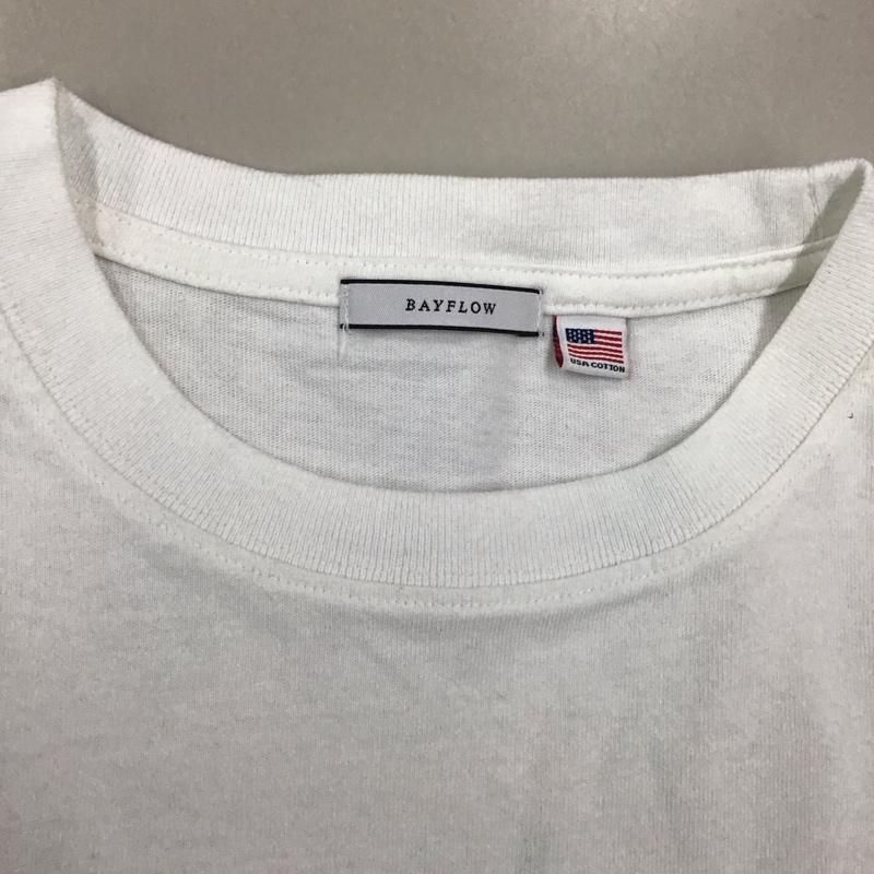 ベイフロー BAYFLOW Tシャツ 半袖 半袖カットソー プリントTシャツ クルーネックカットソー 2 ロゴ、文字 白 / ホワイト /  メンズ USED 古着 中古 10116176