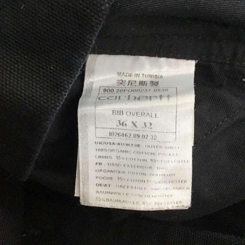 カーハート Carhartt サロペット・オーバーオール サロペット、オーバーオール I026462 BIB OVERALL 36×32 ロゴ、文字 黒 / ブラック /  レディース USED 古着 中古 10112924