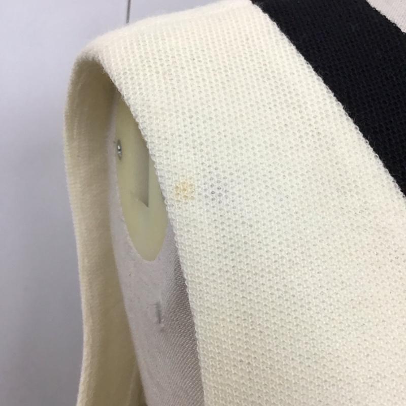 ピエール カルダン pierre cardin ワンピース ひざ丈スカート ノースリーブワンピース ロングワンピース タイトワンピース ボーダー 38 ボーダー柄 白 / ホワイト / X 黒 / ブラック /  レディース USED 古着 中古 10122446