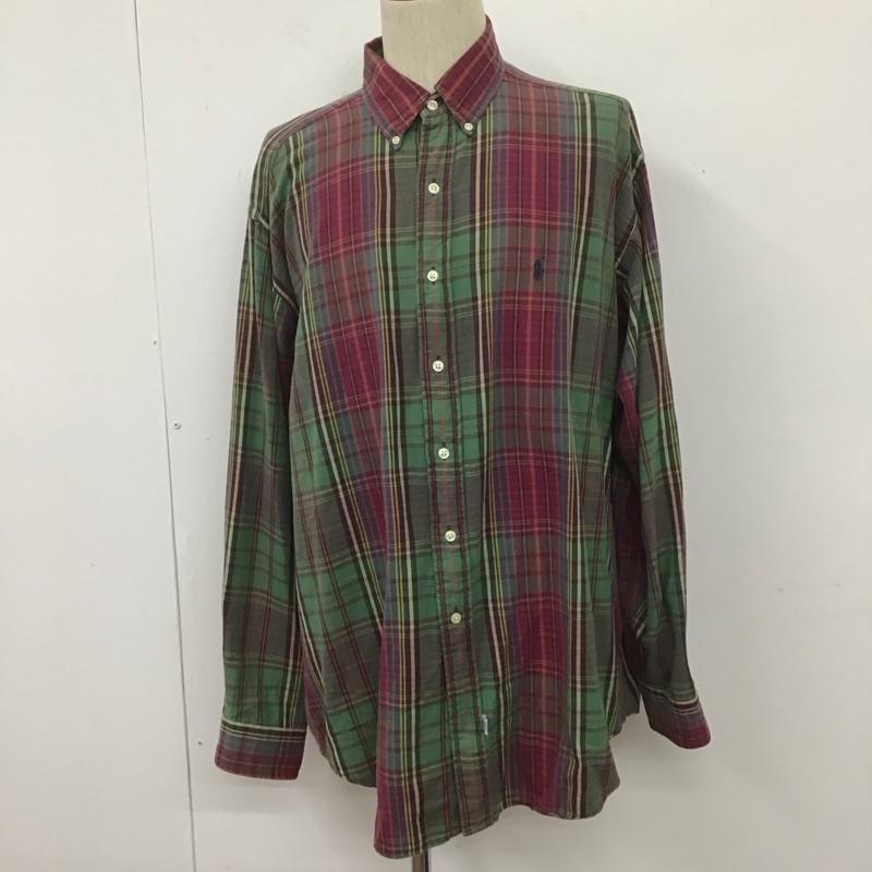 ラルフローレン RALPHLAUREN シャツ、ブラウス 長袖 長袖シャツ チェックシャツ ボタンダウンシャツ カジュアルシャツ 古着 L チェック マルチカラー / マルチカラー /  メンズ USED 古着 中古 10106635