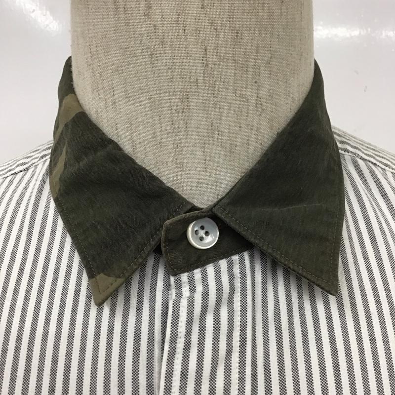 ソフネット SOPHNET. シャツ、ブラウス 長袖 長袖シャツ カラーシャツ 長袖カットソー ストライプシャツ S ストライプ 白 / ホワイト / X 灰 / グレー /  メンズ USED 古着 中古 10111741