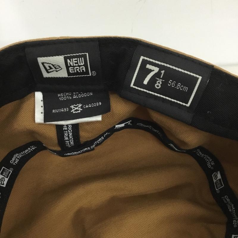 ニューエラ NEW ERA 帽子 キャップ ワークキャップ コットン 56.8cm ロゴ、文字 茶 / ブラウン /  メンズ USED 古着 中古 10133823